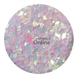 Decor pentru unghii NADP045UU Decoratiuni paiete Albe cu reflexii Pink LR38 - Romb